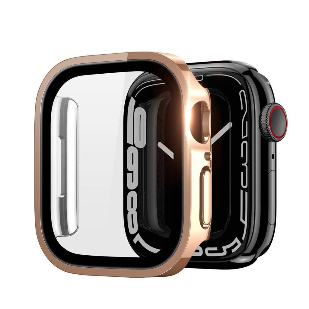 Rūdīta stikla korpuss Dux Ducis Hamo Apple Watch 44mm rozā krāsā