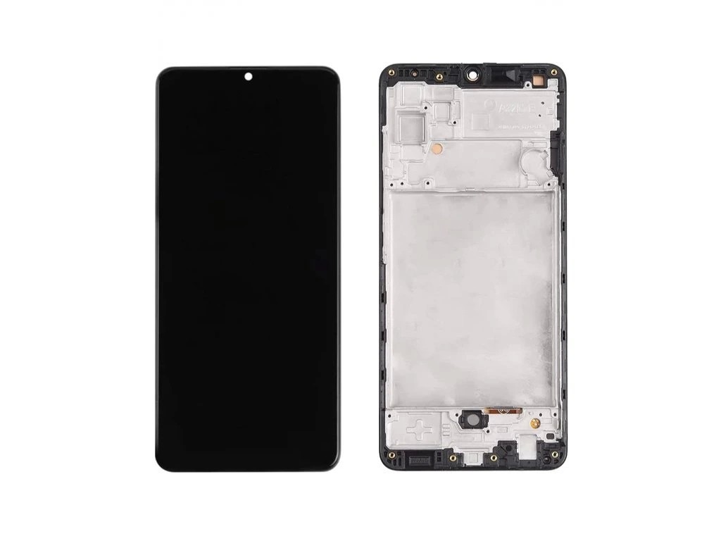 LCD ekrāns Samsung A325 A32 4G ar skārienekrānu un rāmi Melns OLED