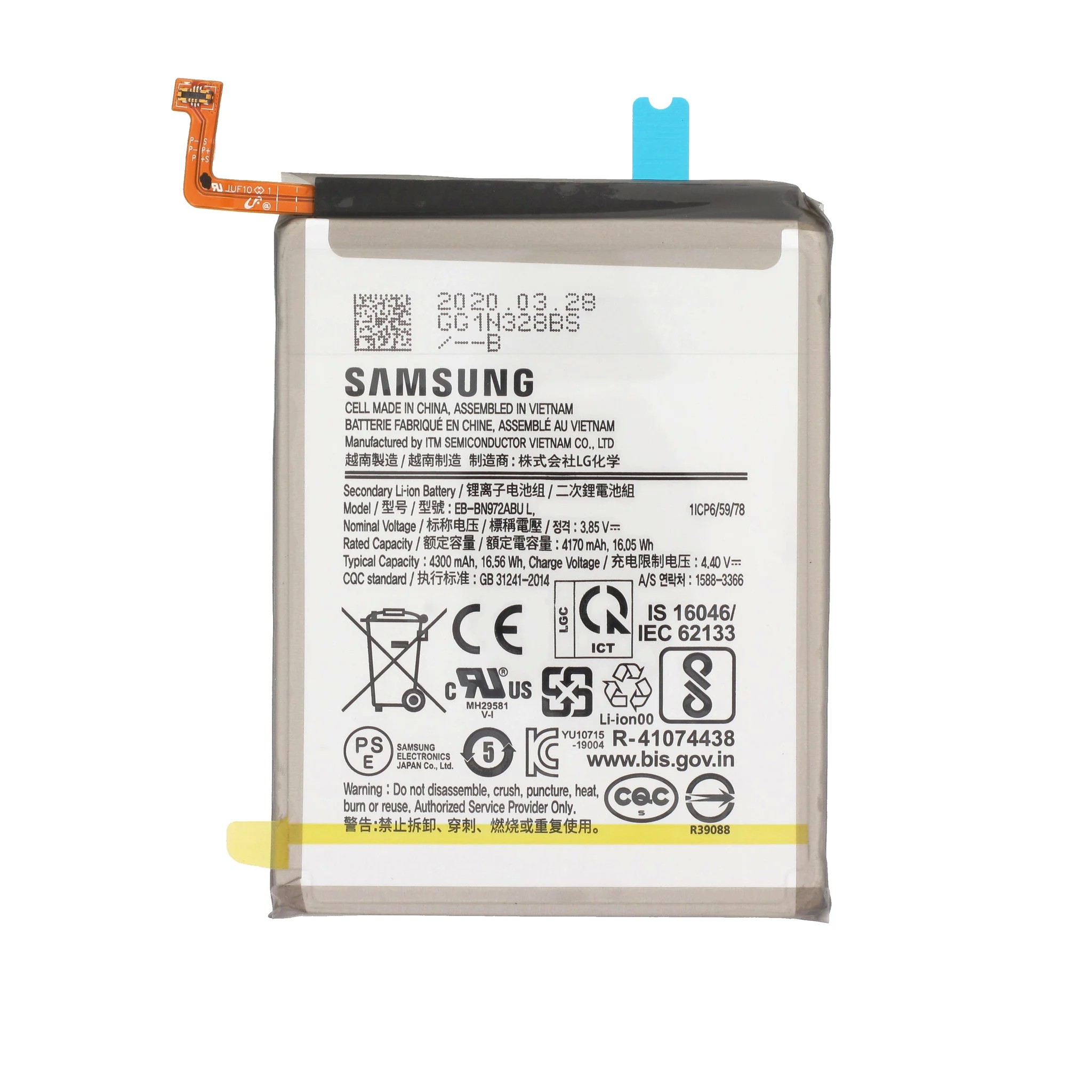 Akumulators Samsung N975 Note 10 Plus 4300mAh EB-BN972ABU (servisa komplekts)