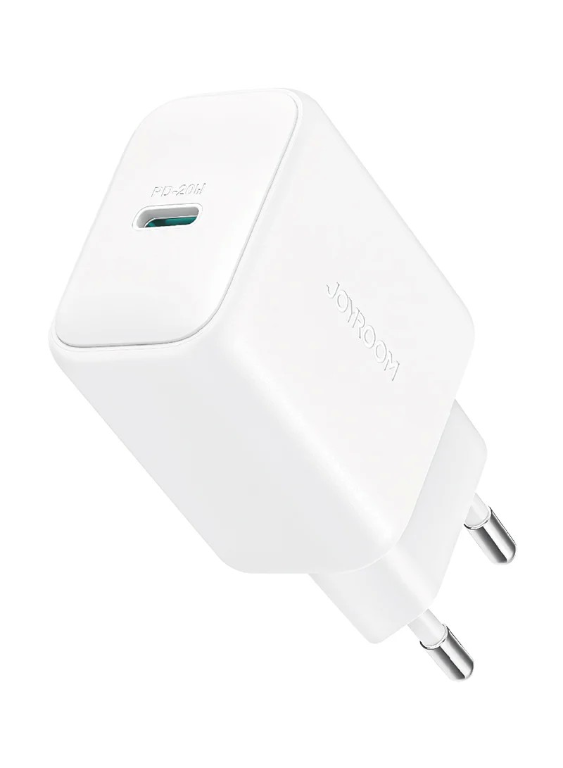 Joyroom JR-TCF20 USB-C PD 20W tīkla lādētājs - balts + USB-C / USB-C kabelis 1m