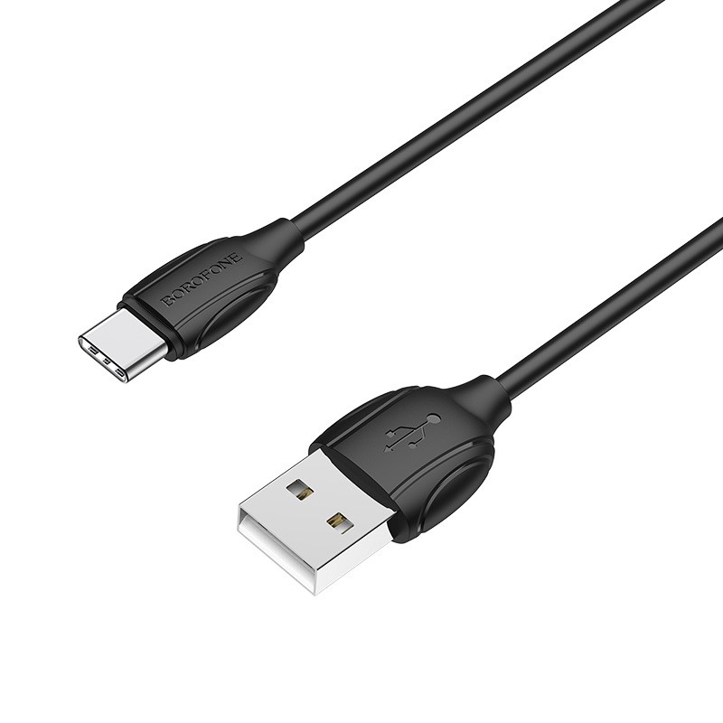 USB kabelis Borofone BX19 USB-A uz USB-C 1,0 m melns