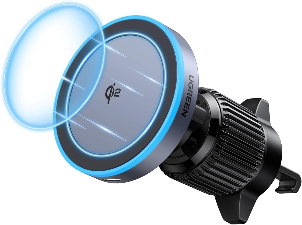 Auto lādētājs-uztvērējs magnētiskais Ugreen W708 MagSafe 15W (35970) melns