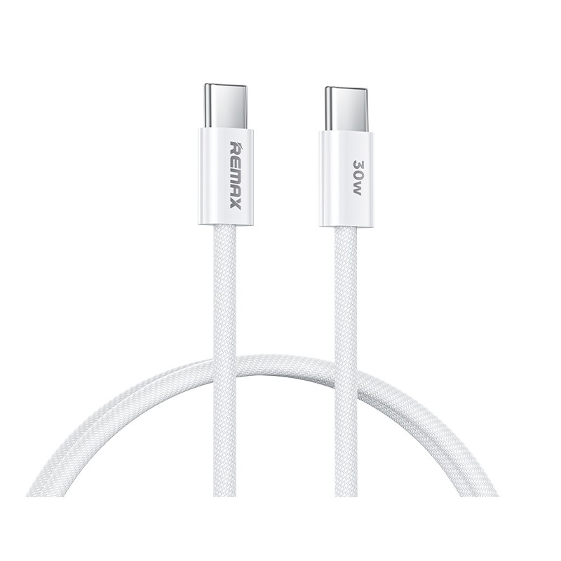 USB kabelis Remax RC-C010 USB-C uz USB-C 30W 1.0m, balts
