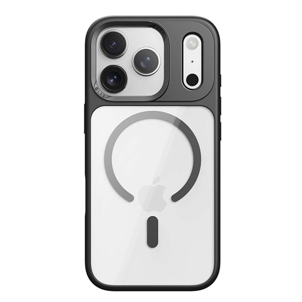Rock Guard sērijas magnētiskais viedtālruņa apvalks Iphone 17 Pro caurspīdīgs-melns