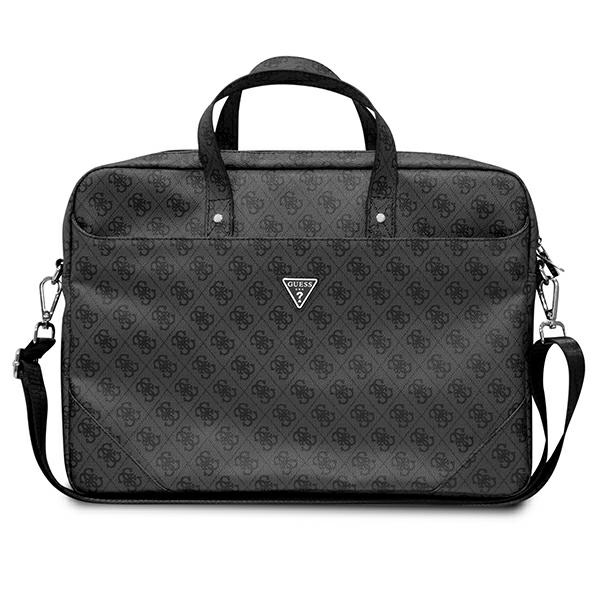 Guess Saffiano 4G Triangle Logo soma 16'' klēpjdatoram - melna