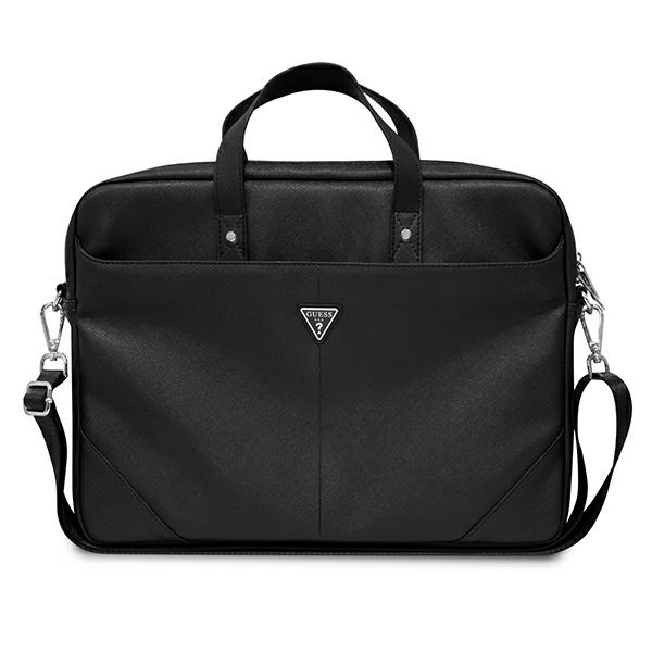 Guess Saffiano Triangle Logo soma 16'' klēpjdatoram - melna