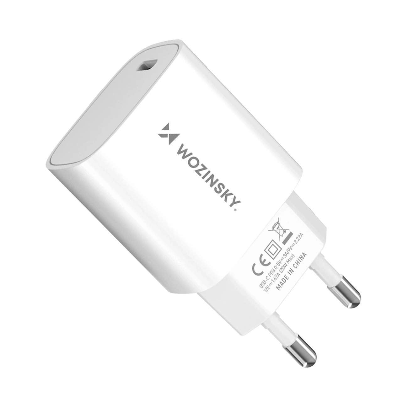 Wozinsky WGWCCW 20W USB-C sienas lādētājs - balts