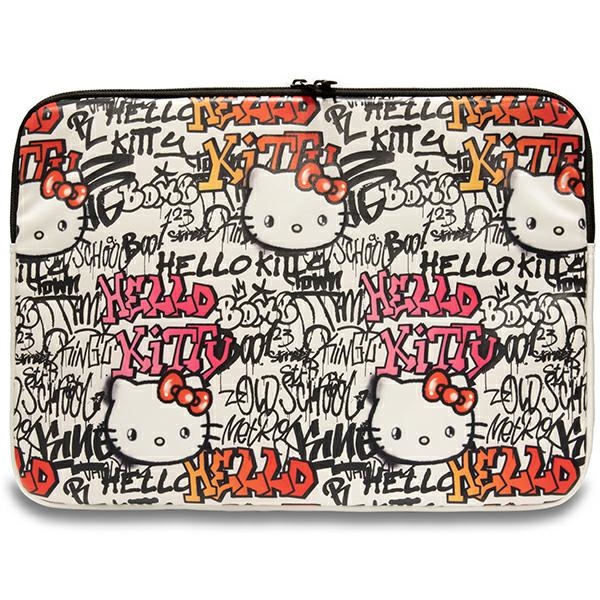 Hello Kitty PU Metal Logo apvalks 14" klēpjdatoram - bēšs