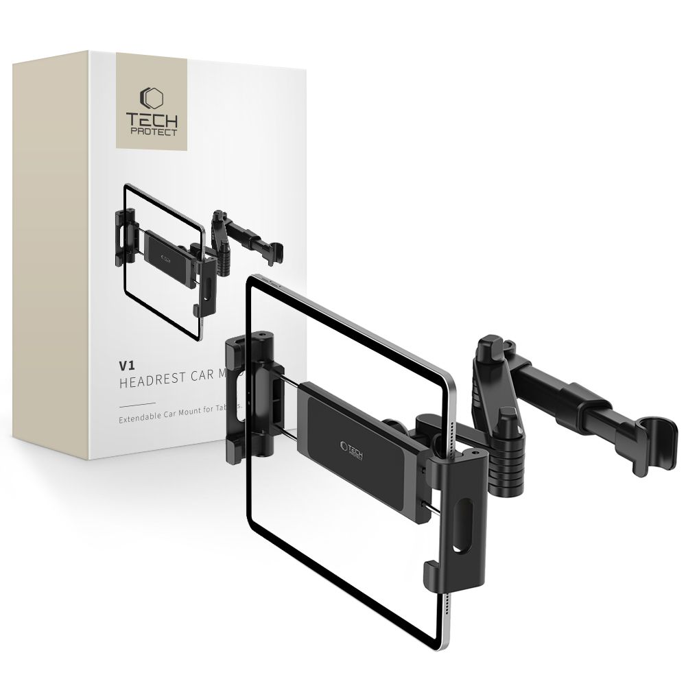 Tech-Protect V1 teleskopiskais automašīnas tālruņa turētājs - melns