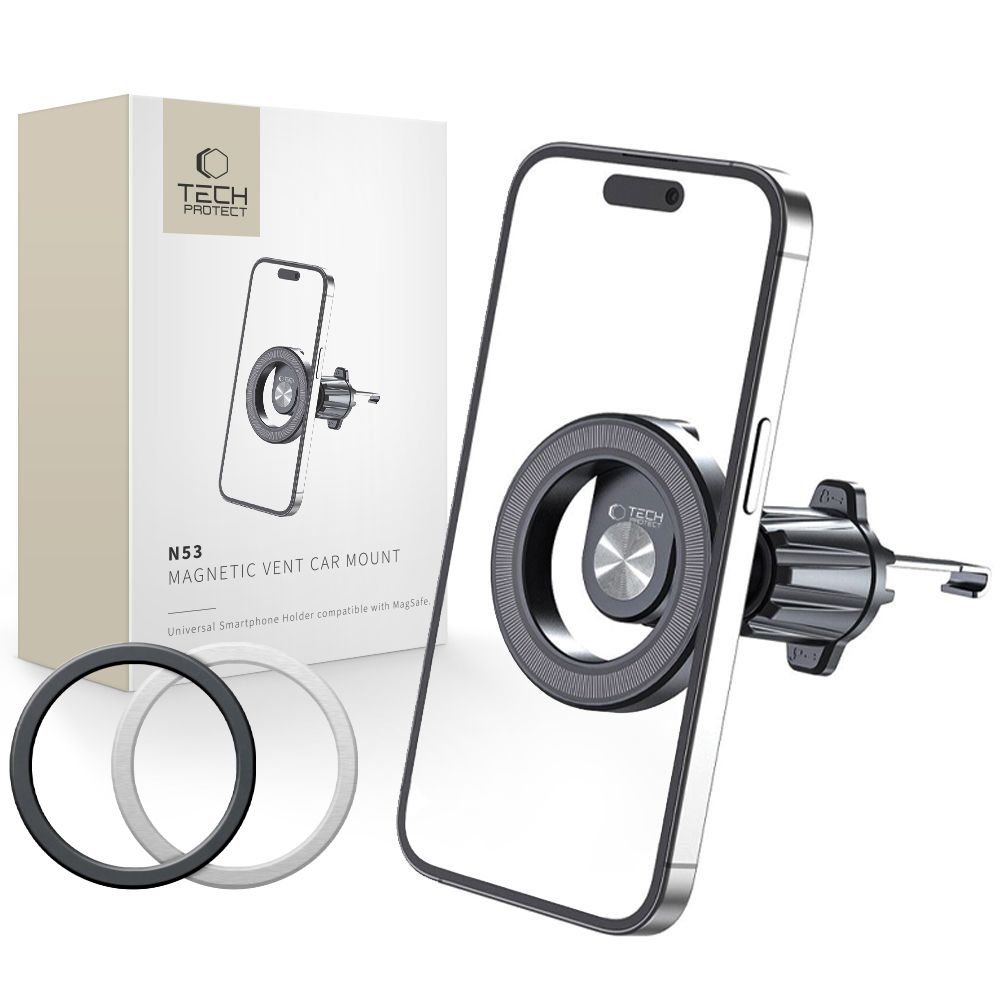 Tech-Protect N53 automašīnas tālruņa turētājs ar MagSafe gaisa ventilācijai - melns