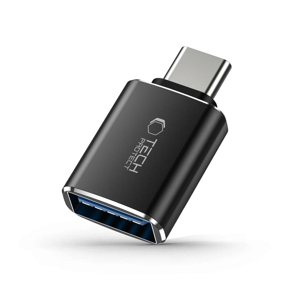 Tech-Protect UltraBoost USB-C (spraudnis) / USB-A (ligzda) OTG adapteris - melns
