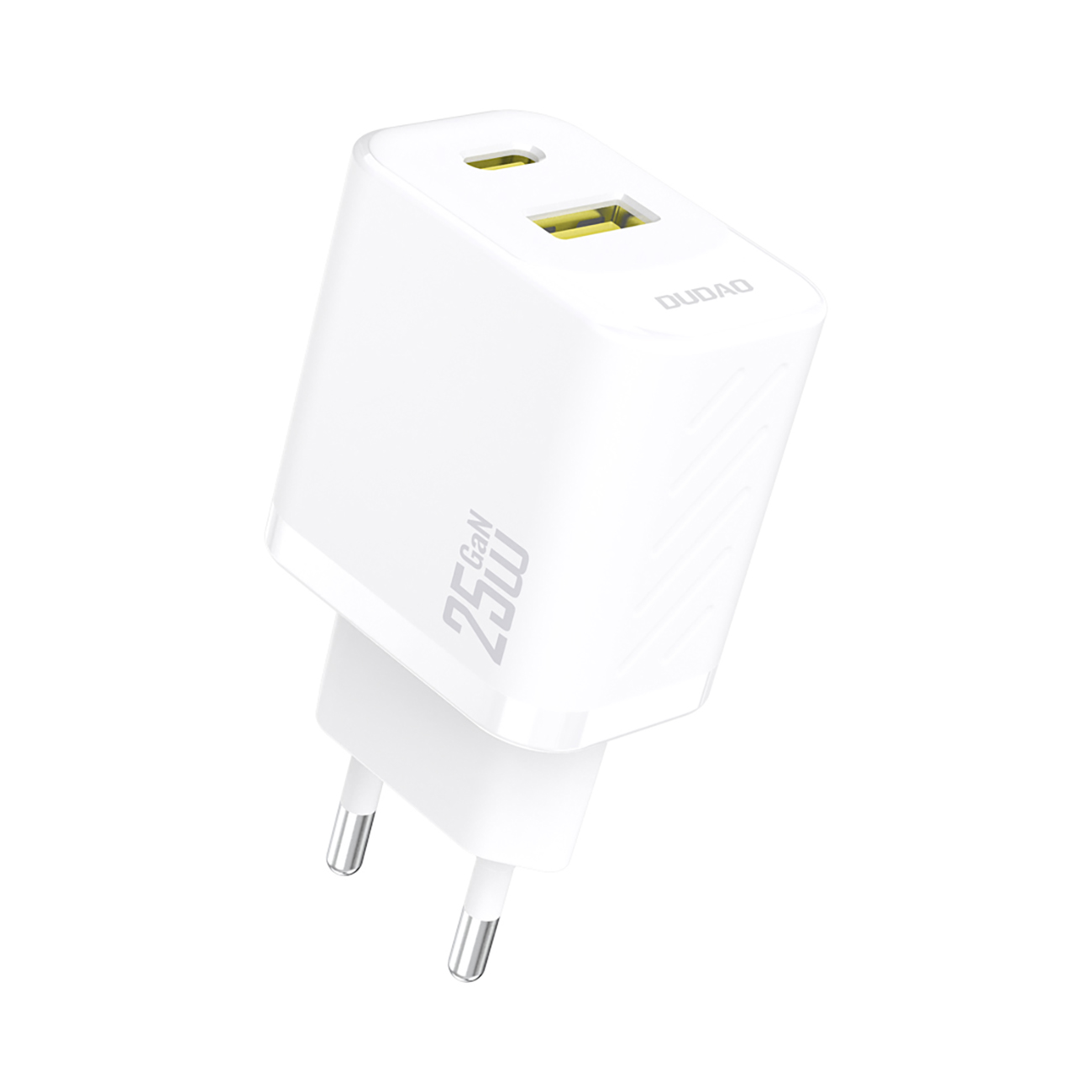 Dudao A26T GaN 25W USB-A, USB-C lādētājs – balts