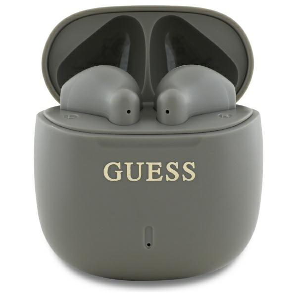 Guess Bluetooth austiņas GUTWSJ14ESGE TWS + dokstacija taupe drukāts klasiskais logotips