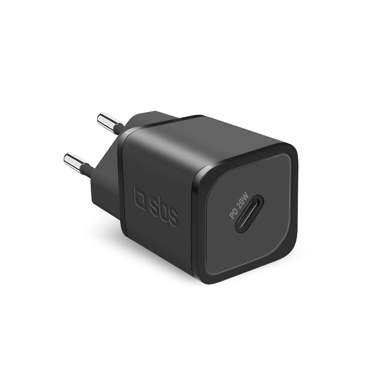 SBS TETRGAN1C20K 20W GaN USB-C sienas lādētājs ar Power Delivery - melns