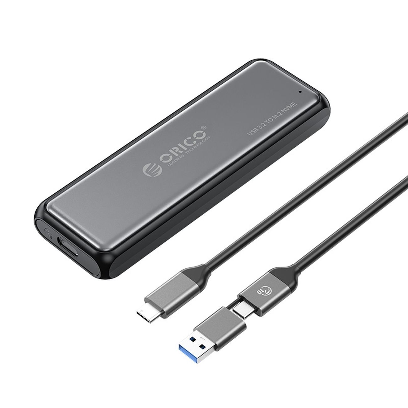 Orico DDM2-C3-G2 M.2 NVME USB-A USB-C 3.2 10Gb/s disku ierīce - pelēka