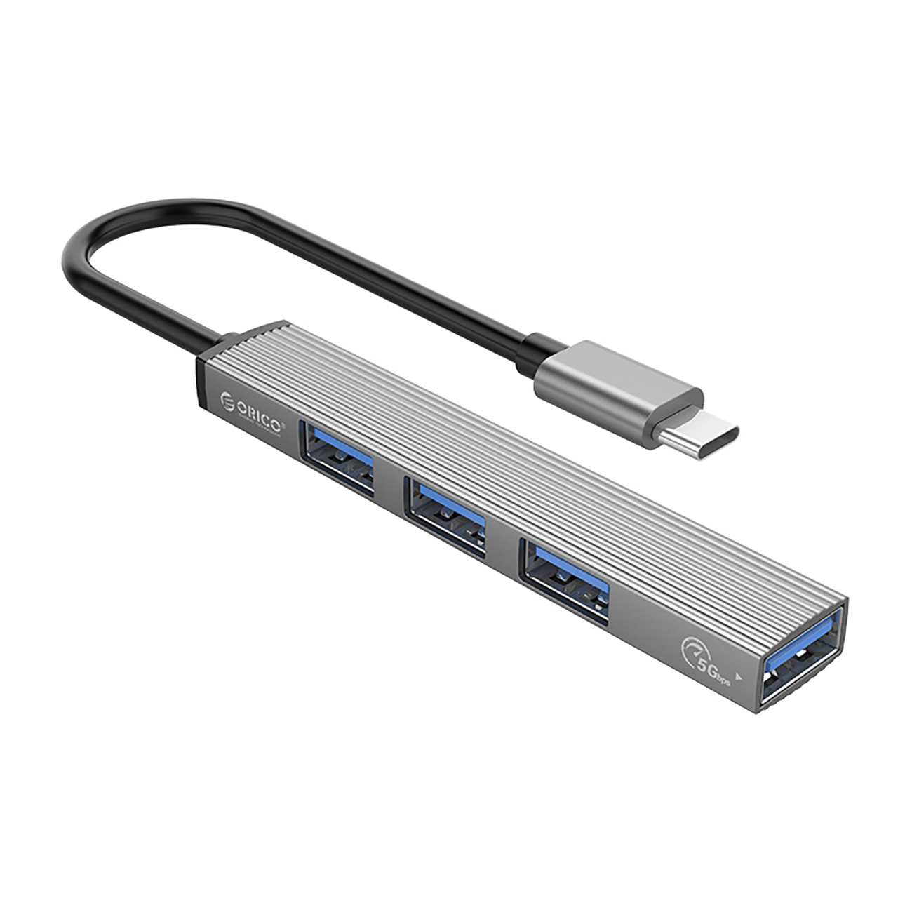 Orico AH-13 USB-C Hub dokstacija 1x USB-A 3.0 + 3x USB-A 2.0 - pelēka