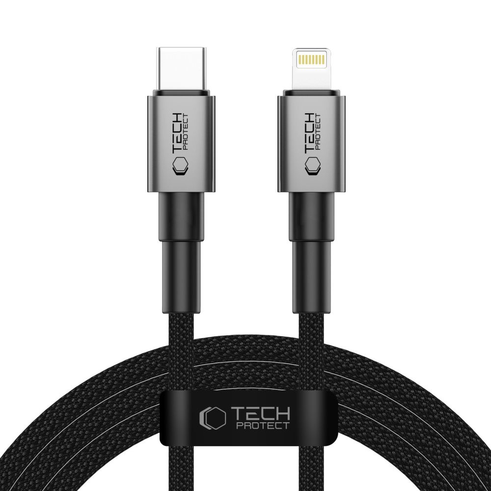 Tech-Protect Ultraboost DNA USB-C / Lightning PD27W/3A kabelis 200 cm - pelēks