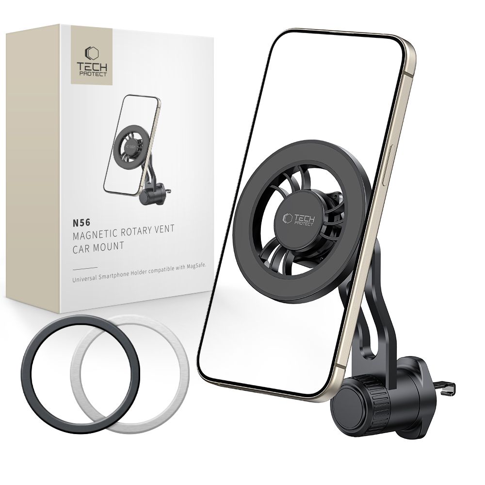 Tech-Protect N56 MagSafe magnētiskais automašīnas ventilācijas turētājs - melns