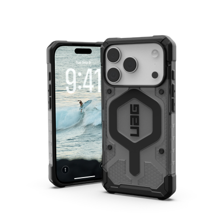 UAG Pathfinder Clear MagSafe Maciņš iPhone 17 Pro - Gray/Melns