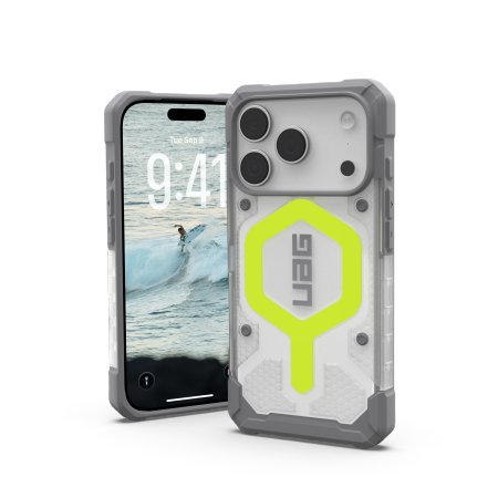 UAG Pathfinder Clear MagSafe Maciņš iPhone 17 Pro - Neon Gray