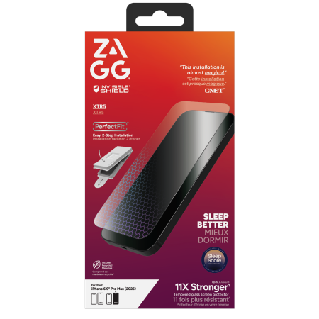 ZAGG Invisibleshield Glass XTR5 Graphene Screen Protector with Zils Light Filter iPhone 17 Pro Max