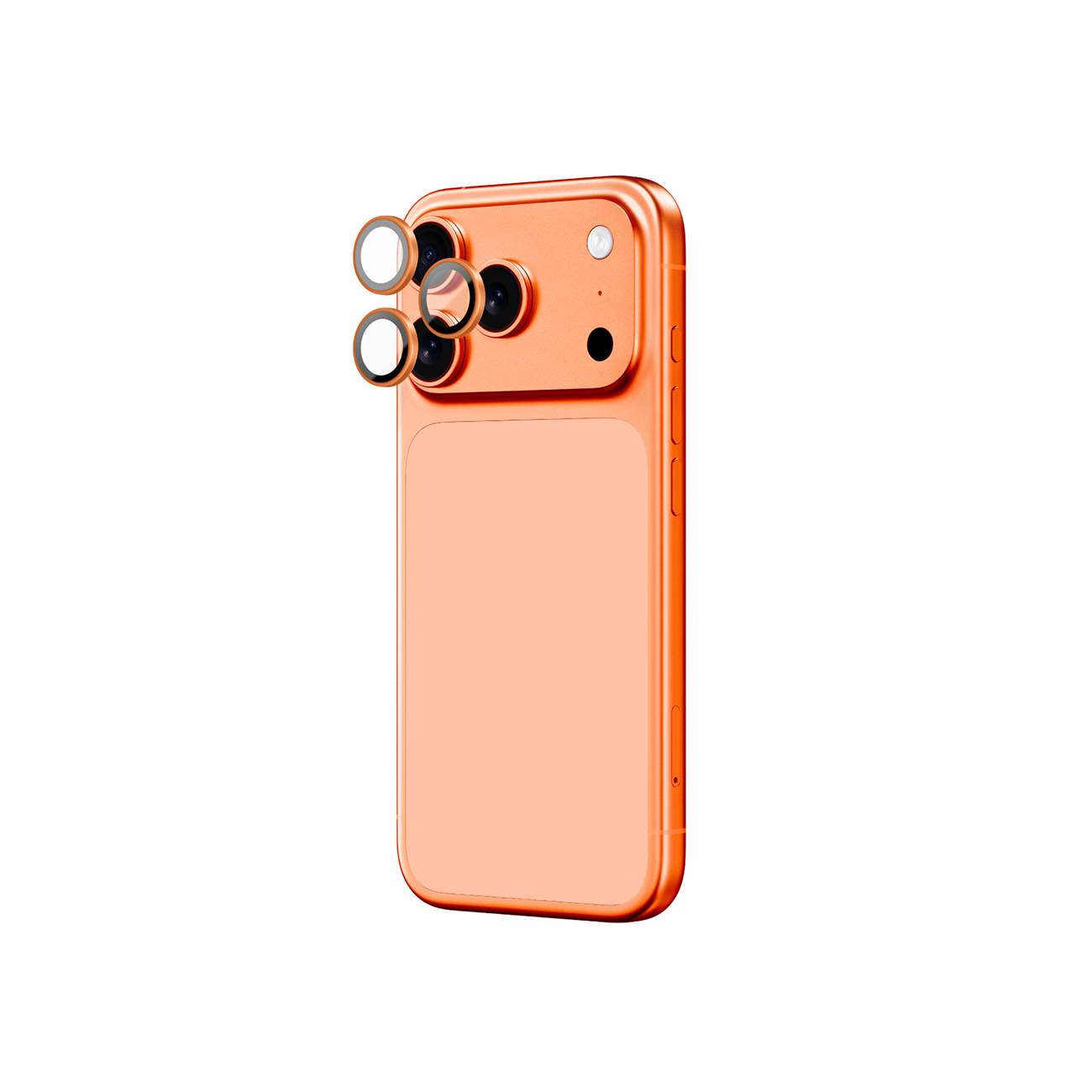 AmazingThing AR safīra kameras objektīva stikls iPhone 17 Pro / Pro Max - ar oranžu rāmi