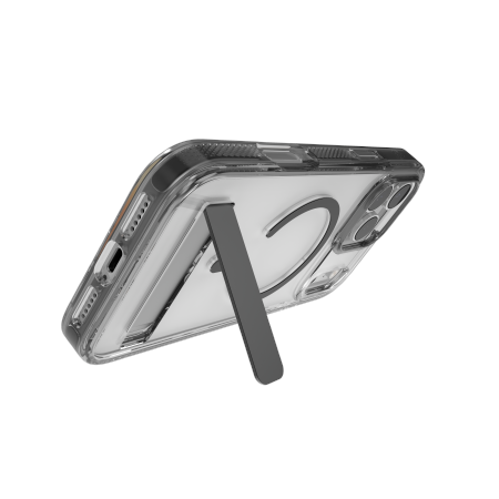 ZAGG Santa Cruz Snap KS Magnētiskais viedtālruņa apvalks ar statīvu iPhone 17 Pro Max – caurspīdīgs un melns