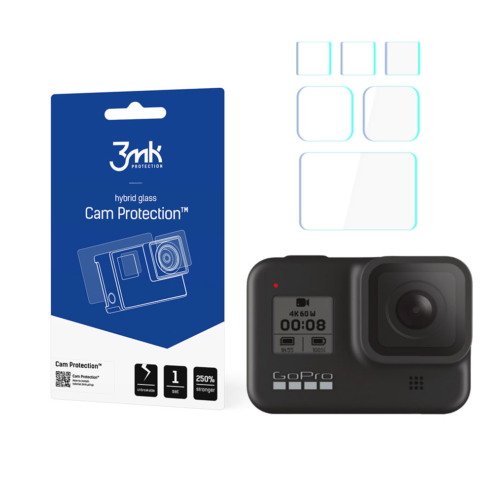 3mk kameras aizsargstikls, paredzēts GoPro HERO 8 Black