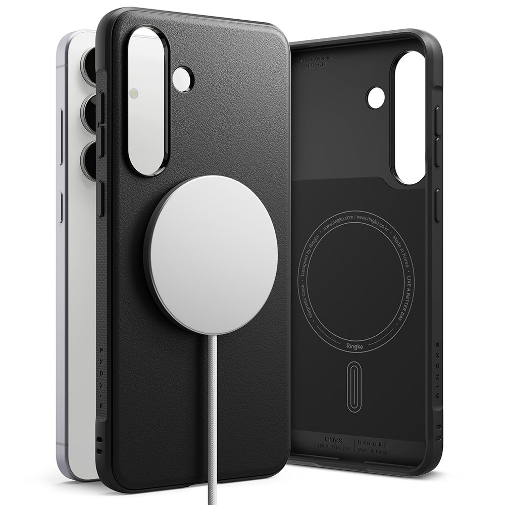 Ringke Onyx magnētiskais MagSafe viedtālruņa apvalks Samsung Galaxy S25 FE - melns