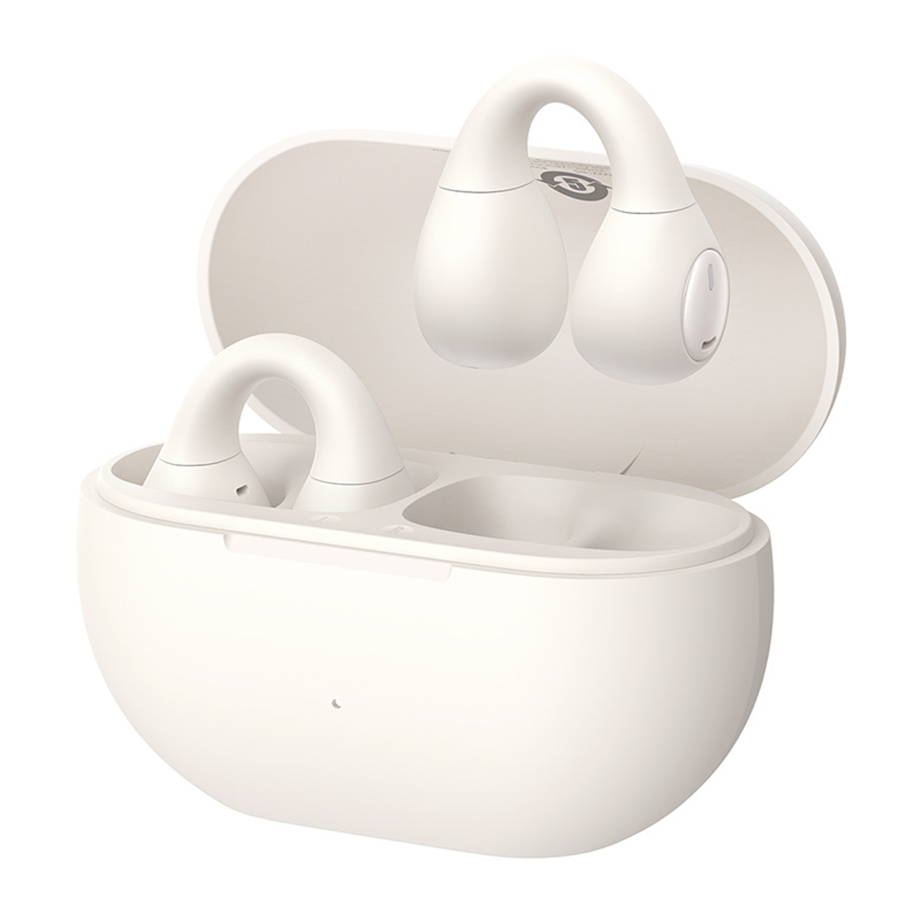 Baseus Bass 15 Clip OWS bezvadu austiņas ar Baseus Simple USB-C 3A 30cm kabeli - baltas