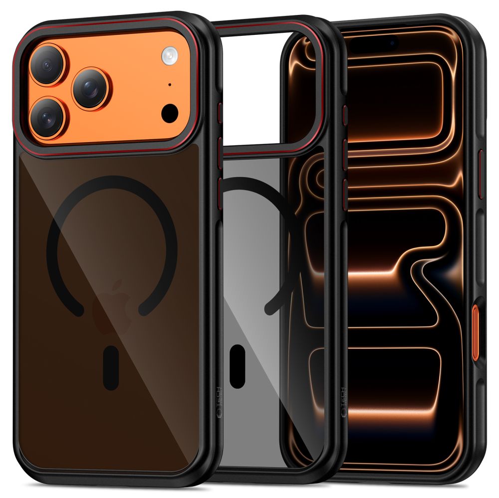 Tech-Protect MagHybrid MagSafe maciņš iPhone 17 Pro Max melns un sarkans