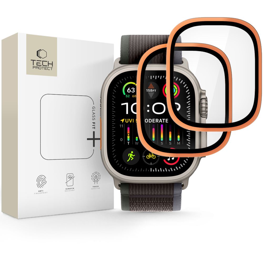 Tech-Protect rūdīts stikls 2 gab. Apple Watch Ultra 49mm oranžs