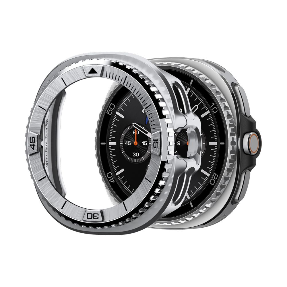 Spigen Bezel Tune Pro Pilot vāciņš Samsung Galaxy Watch 8 Classic 46mm sudraba