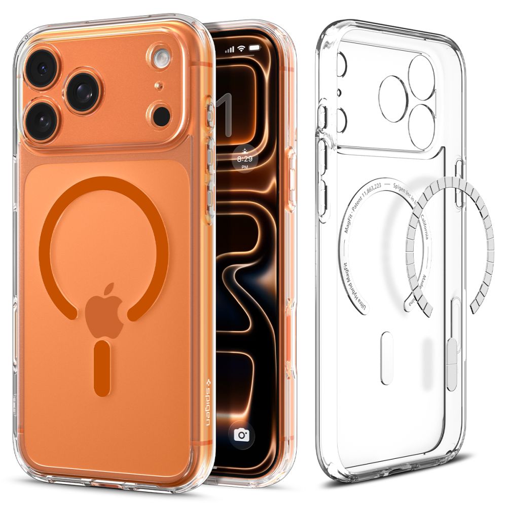 Spigen Ultra Hybrid MagSafe Maciņš iPhone 17 Pro - Clear Oranžs