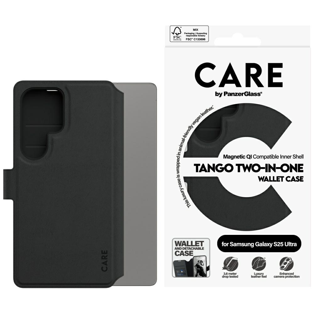 CARE by PanzerGlass Feature Tango 2in1 Wallet macins Samsung Galaxy S25 Ultra - melns