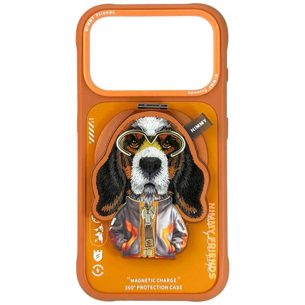 Nimmy Cool&Cute 2.0 Dog macins iPhone 17 Pro ar magnetisko turetaju - oranzs