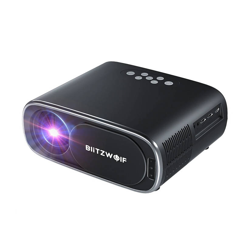 BlitzWolf BW-V4 1080p LED projektors, Wi-Fi + Bluetooth (melns)