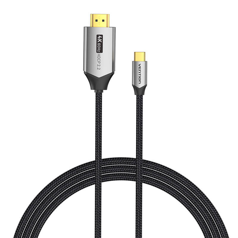 USB-C uz HDMI 2.0 kabelis Vention CRBBH, 2 m, 4K 60Hz (melns)