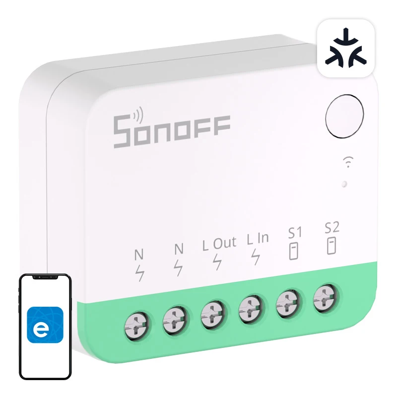 Viedais mini slēdzis WiFi Sonoff MINIR4M Matter (HomeKit SmartThings Home Assistant)