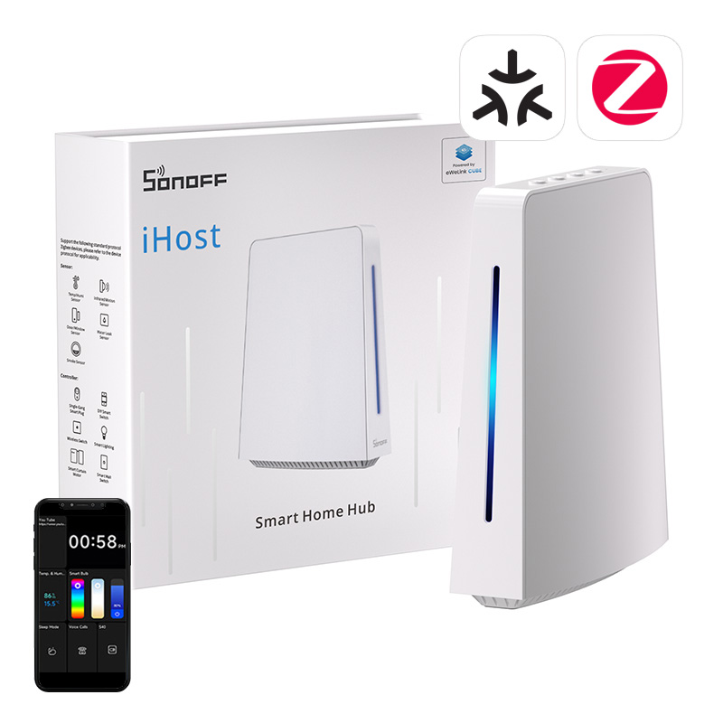 Vārteja iHost Hub WiFi ZigBee Bluetooth Matter SONOFF AIBridge 2GB LAN