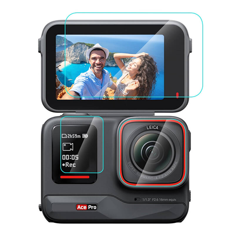 3 vienā rūdītā stikla plēve PULUZ paredzēta Insta360 Ace Pro (PU951T)
