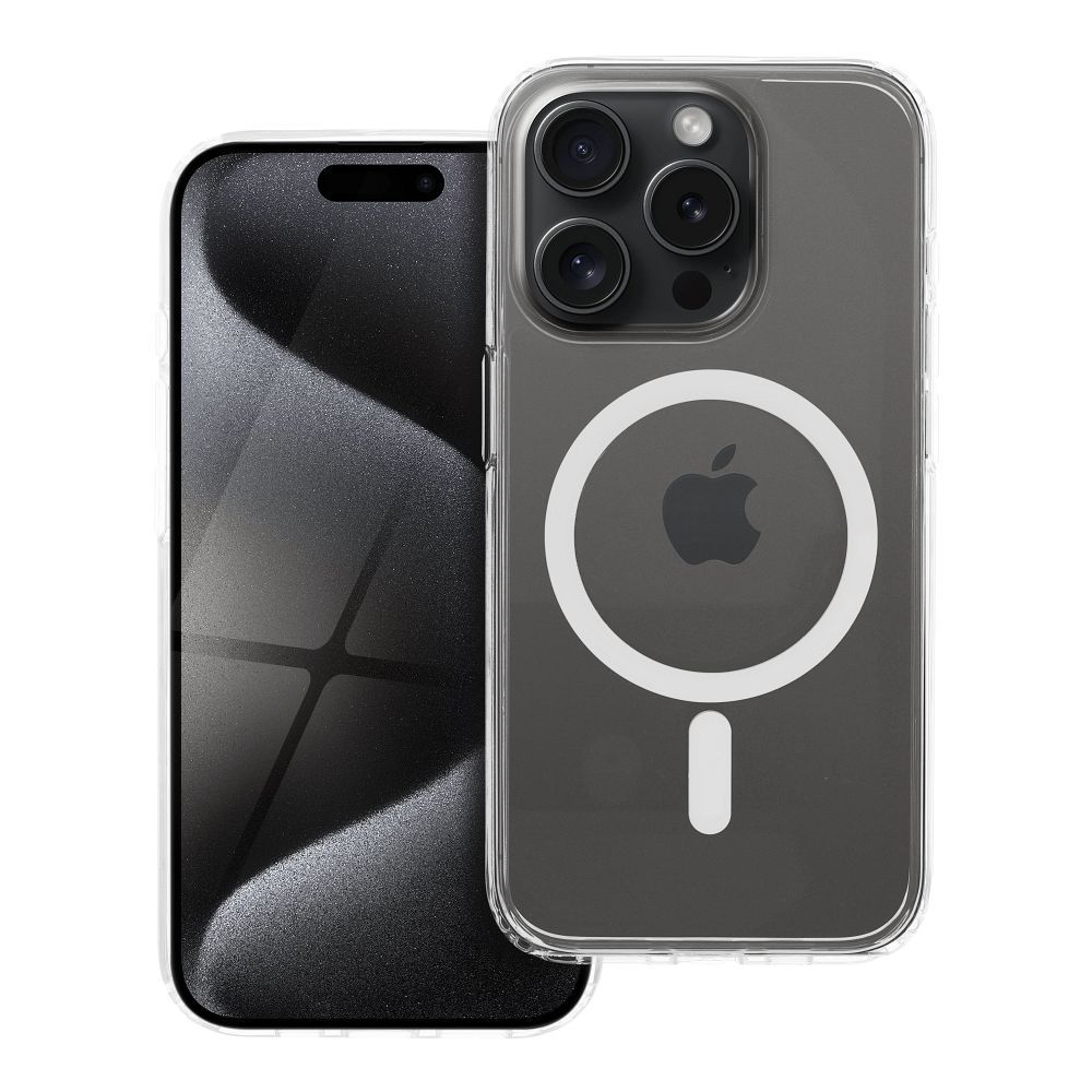 Maciņš priekš iPhone 15 PRO Forcell F-Protect Clear Hybrid Premium saderīgs ar Magsafe caurspīdīgs