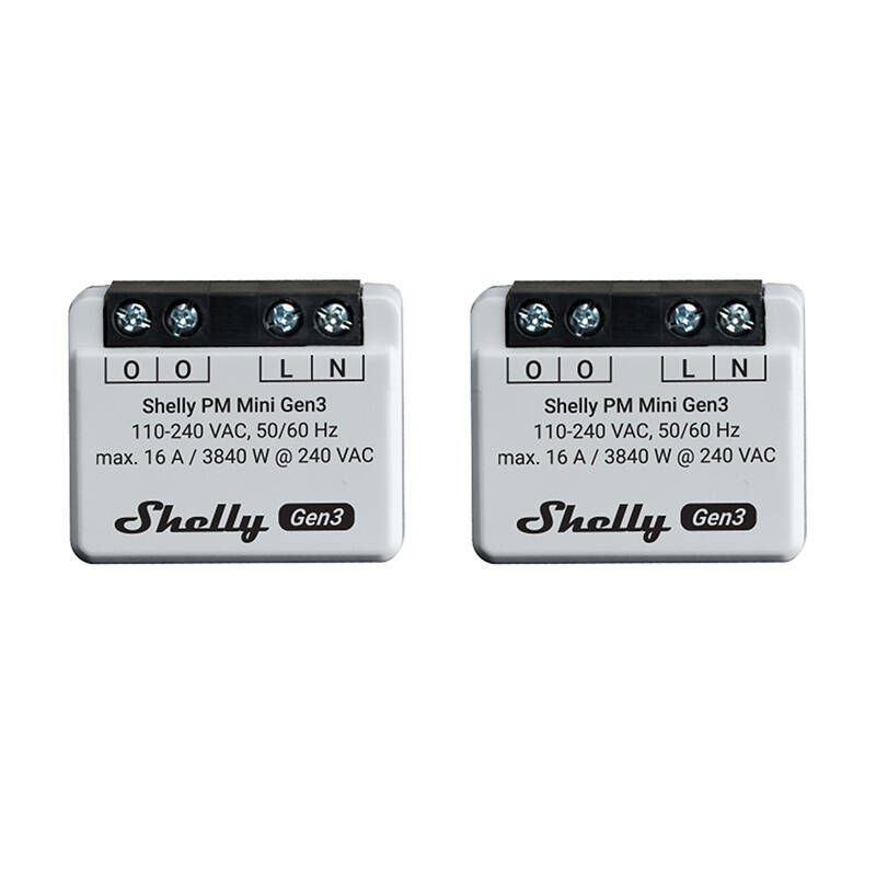 Shelly PM Mini Gen3 2 kontrolleru komplekts, WiFi/Bluetooth