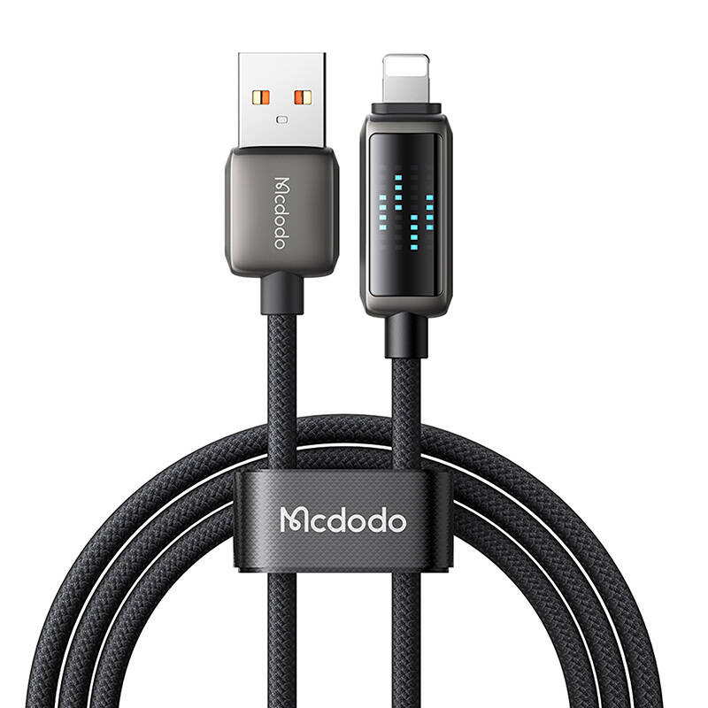 Mcdodo CA-5250 USB-A-uz Lightning kabelis, LED displejs, 1,2 m
