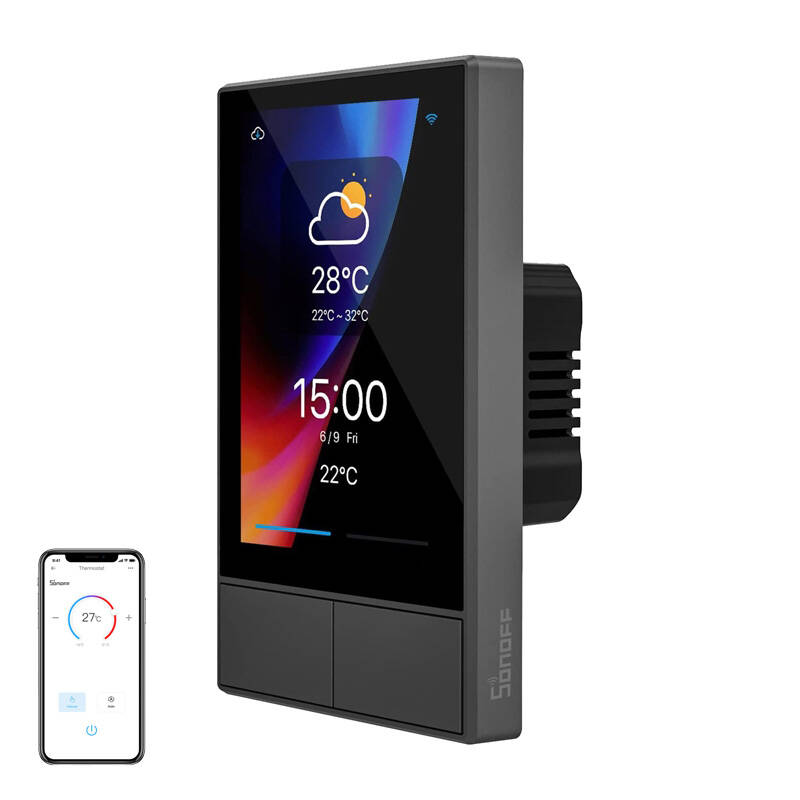 Viedais WiFi vadības panelis SONOFF NSPanel (melns, 120mm)