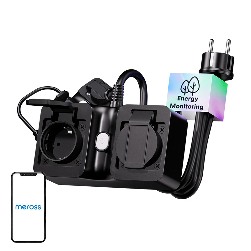 Meross MOP320MA-EU WiFi viedais pagarinātājs, āra, IP44 (Matter)