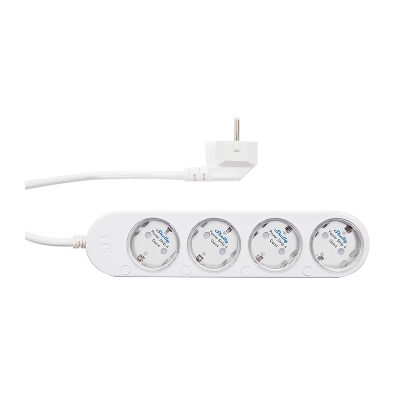 Viedais 12A Shelly Power Strip 4 Gen4 Zigbee/Matter pagarinātājs