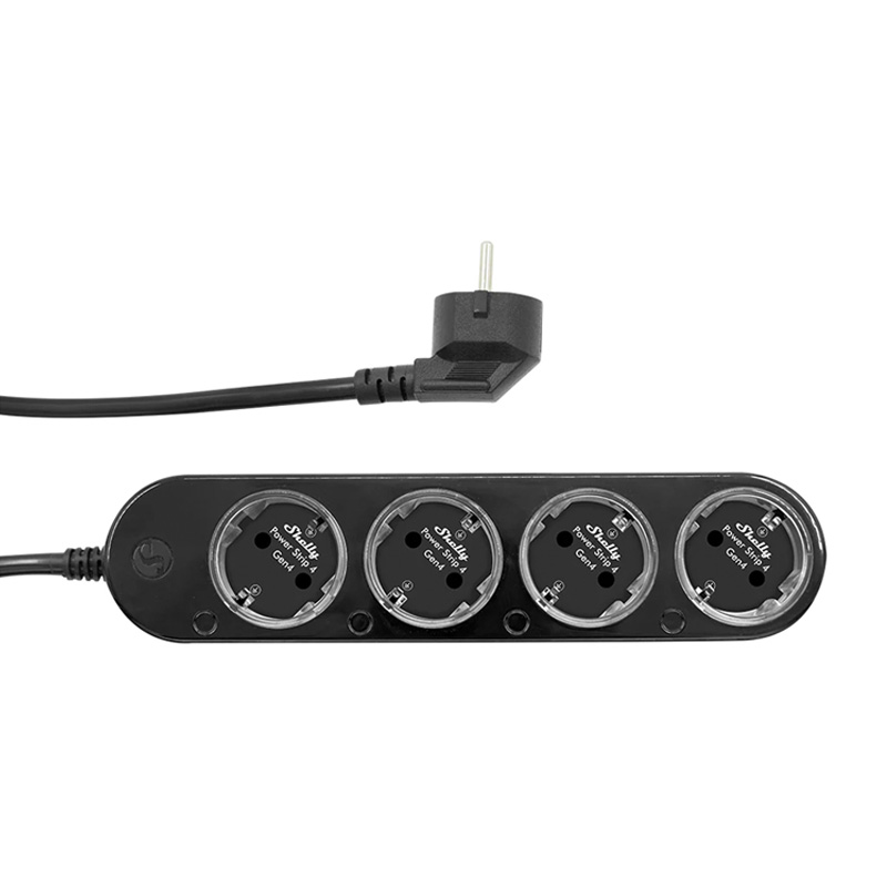 Viedā 12A Shelly Power Strip 4 Gen4 Zigbee/Matter melna