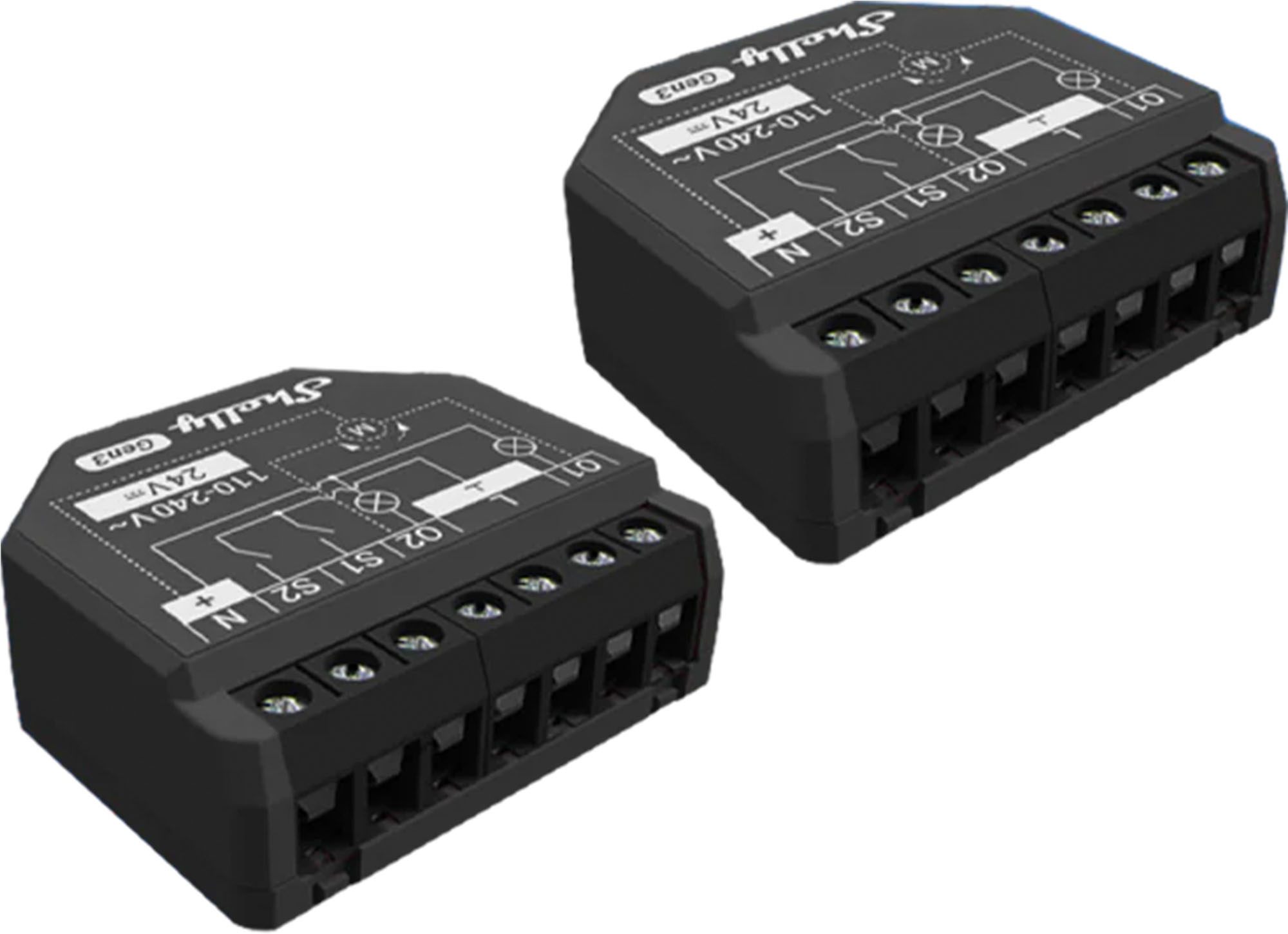 2 Shelly 2PM Gen3 WiFi/Bluetooth kontrolleru komplekts