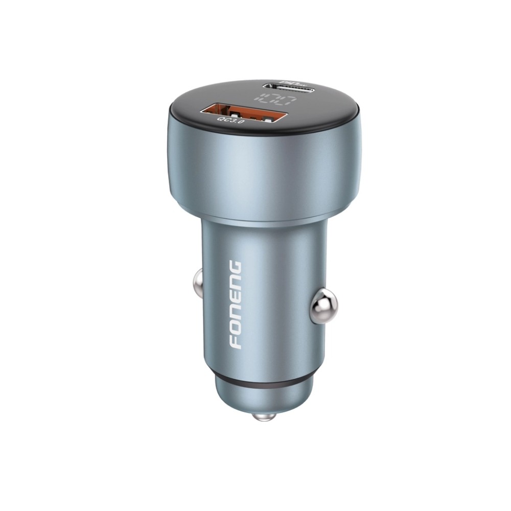 Auto lādētājs Foneng C18 48W USB-C/USB-A pelēks